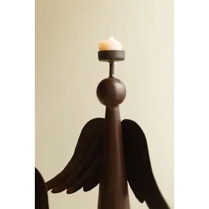 Set of 3 Rustic Iron Angel Tealight Holders 2