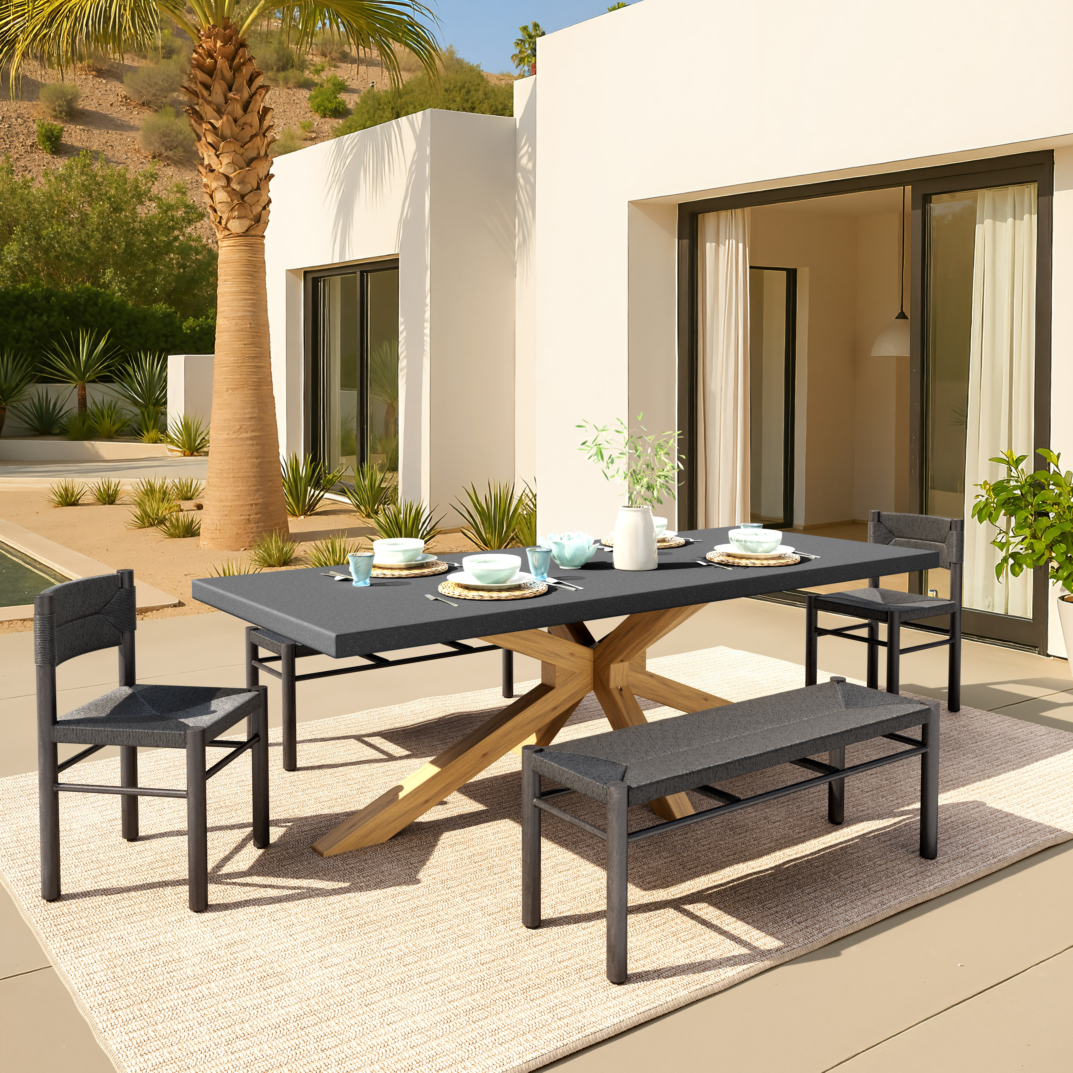 Suan Rectangular Dining Table Gray product image