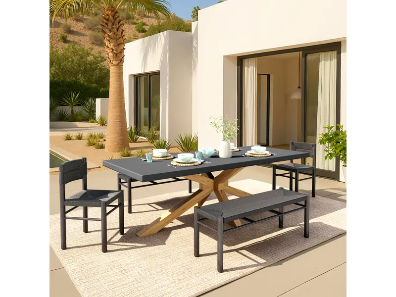 Suan Rectangular Dining Table Gray 2