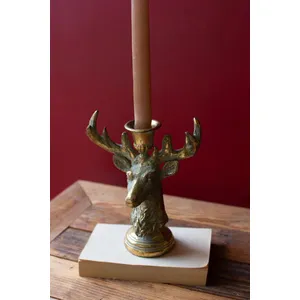 Gold Deer Resin Taper Candle Holder 7