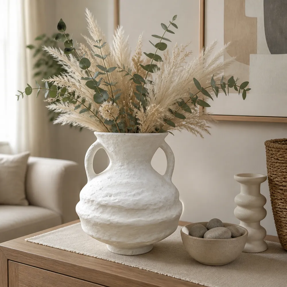 FERRIS WHITE VASE 10 (IN)