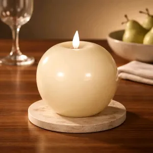 Rustic Cream Round Ball Moving Flame 4.7x4.3in 1