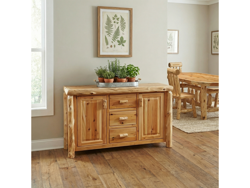 Cedar Log Sideboard - Weathered 1