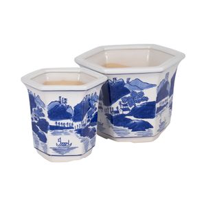GREERWELL SET OF 2 BLUE PLANTER 6 (IN) 5