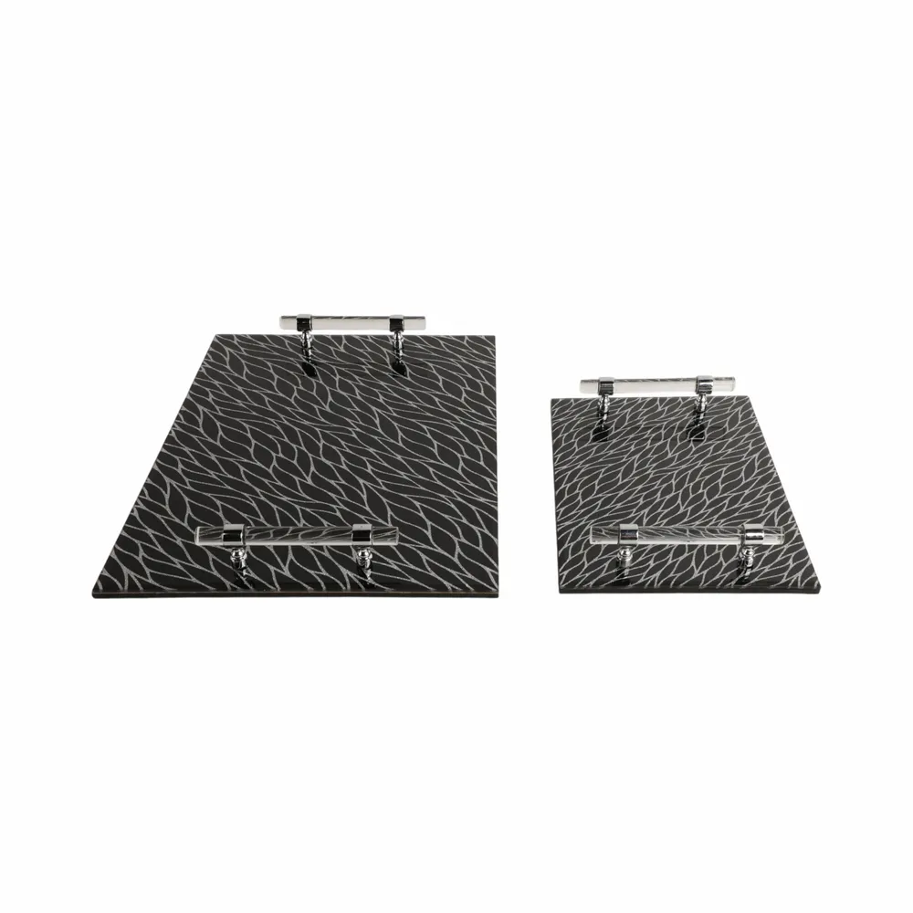 LARKLAND SET OF 2 BLACK TRAY 2 (IN)