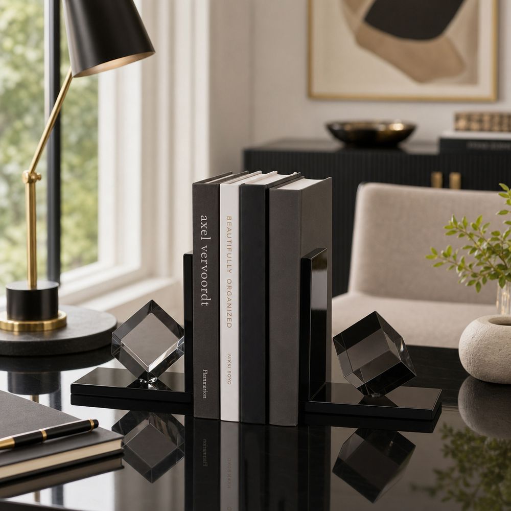 HALSEYGROVE SET OF 2 BLACK BOOKENDS 7 (IN)