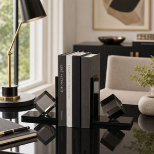 HALSEYGROVE SET OF 2 BLACK BOOKENDS 7 (IN) 2
