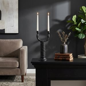 NICOLEHAVEN BLACK CANDLE HOLDER 16 (IN) 2