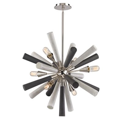 Solara 28″ Wide 6-Light Chandelier - Polished Nickel