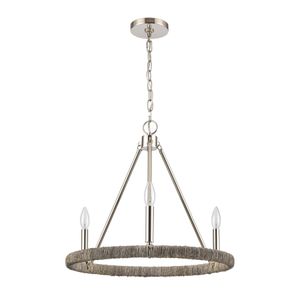Abaca 20'' Wide 3-Light Chandelier - Polished Nickel 2