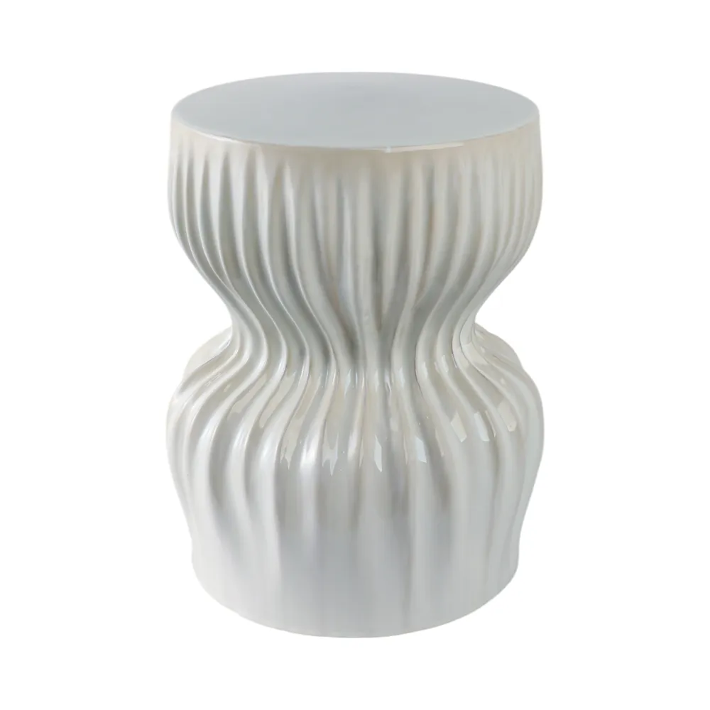 LEONAMILL WHITE GARDEN STOOL 19 (IN)