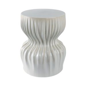 LEONAMILL WHITE GARDEN STOOL 19 (IN) 4