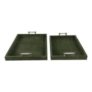 GLASTONGROVE SET OF 2 GREEN TRAY 3 (IN) 5