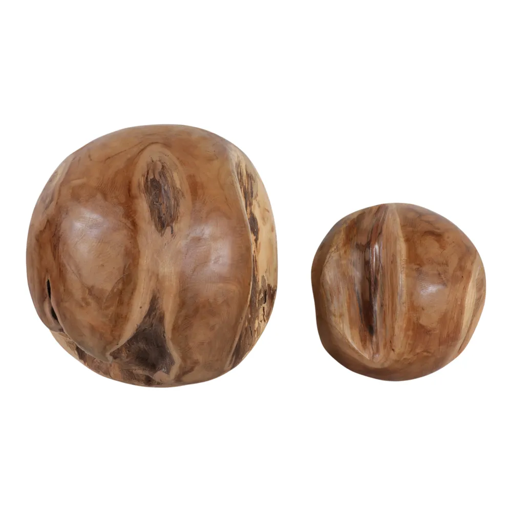 HEATHMOOR SET OF 2 BROWN ORBS 12 (IN)