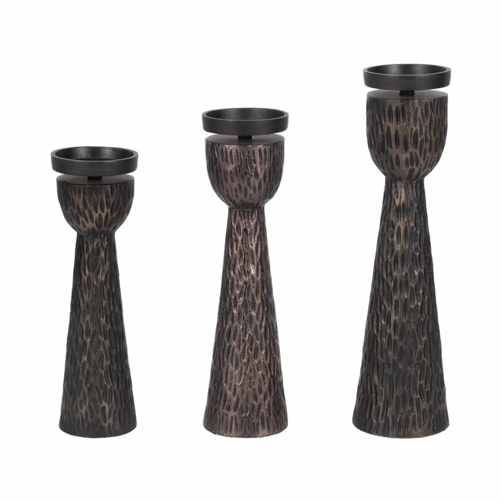 GARNERFORD SET OF 3 BLACK CANDLE HOLDER 16 (IN)