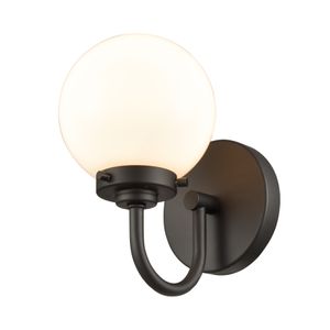 Fairbanks 8.5'' High 1-Light Sconce - Matte Black with Opal 5