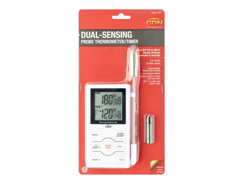CDN Thermometer/Timer Digital, Dual Sensing Probe White 4
