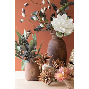 Set of 2 Mango Wood Urns 2