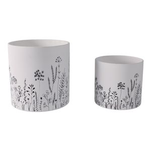 DARRENOAK SET OF 2 WHITE PLANTER 8 (IN) 4