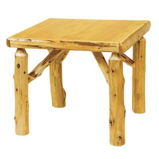 Cedar Log Square Dining Table - 42-inch - Coffee - Standard