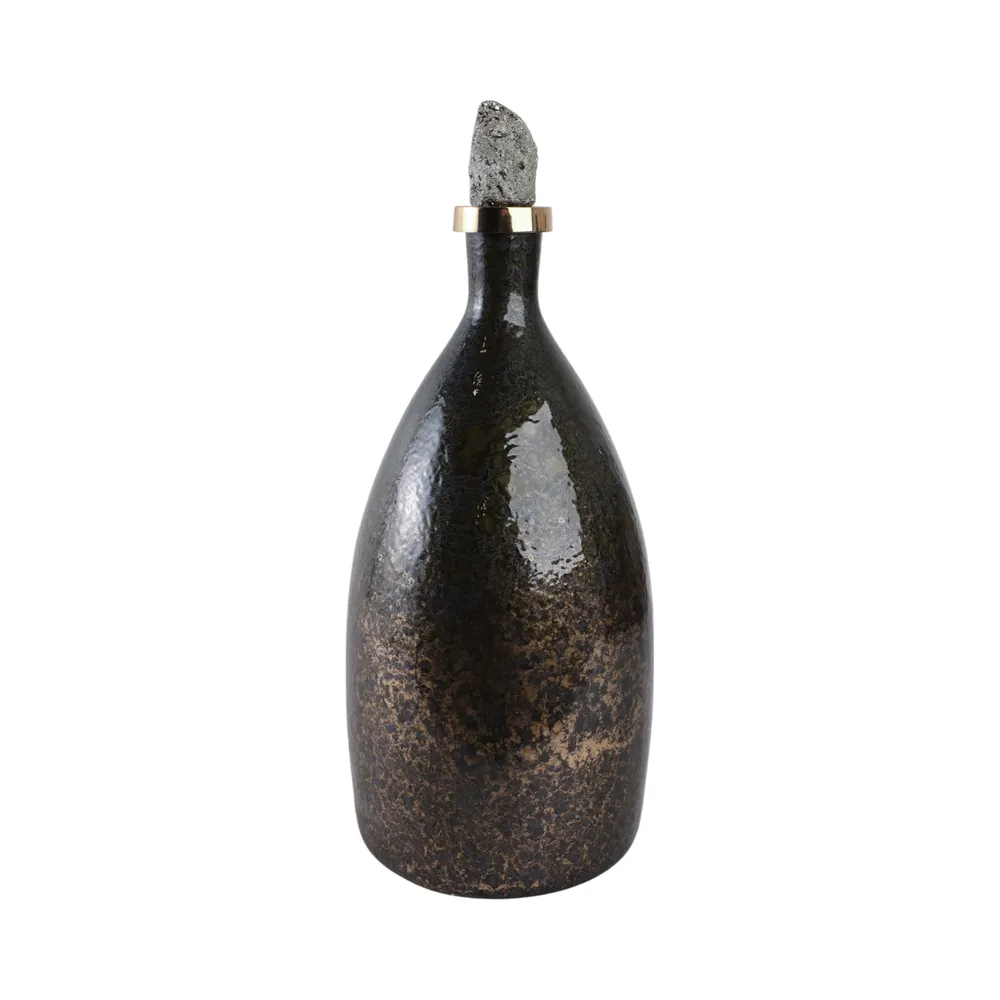 FARLEYDALE BLACK GLASS VASE 18 (IN)
