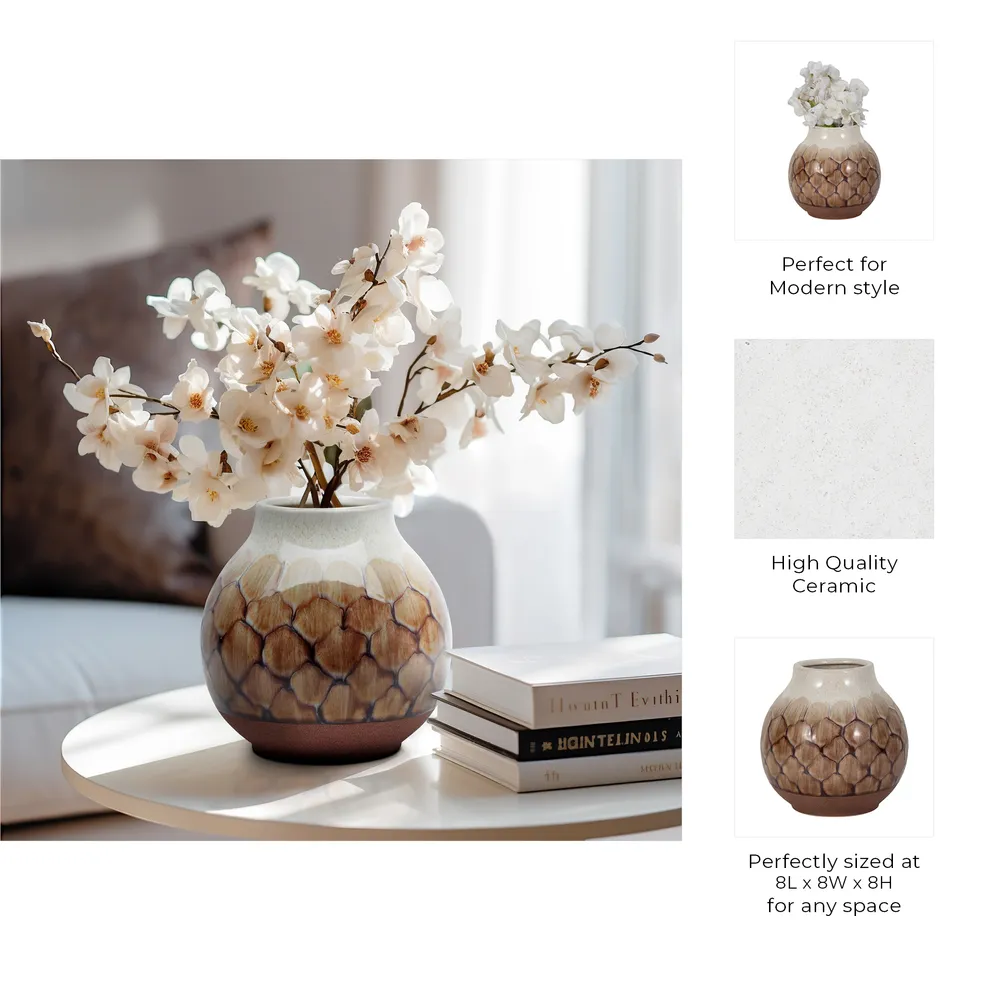 HANKBROOK BROWN VASE 8 (IN)