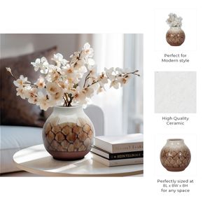 HANKBROOK BROWN VASE 8 (IN) 10