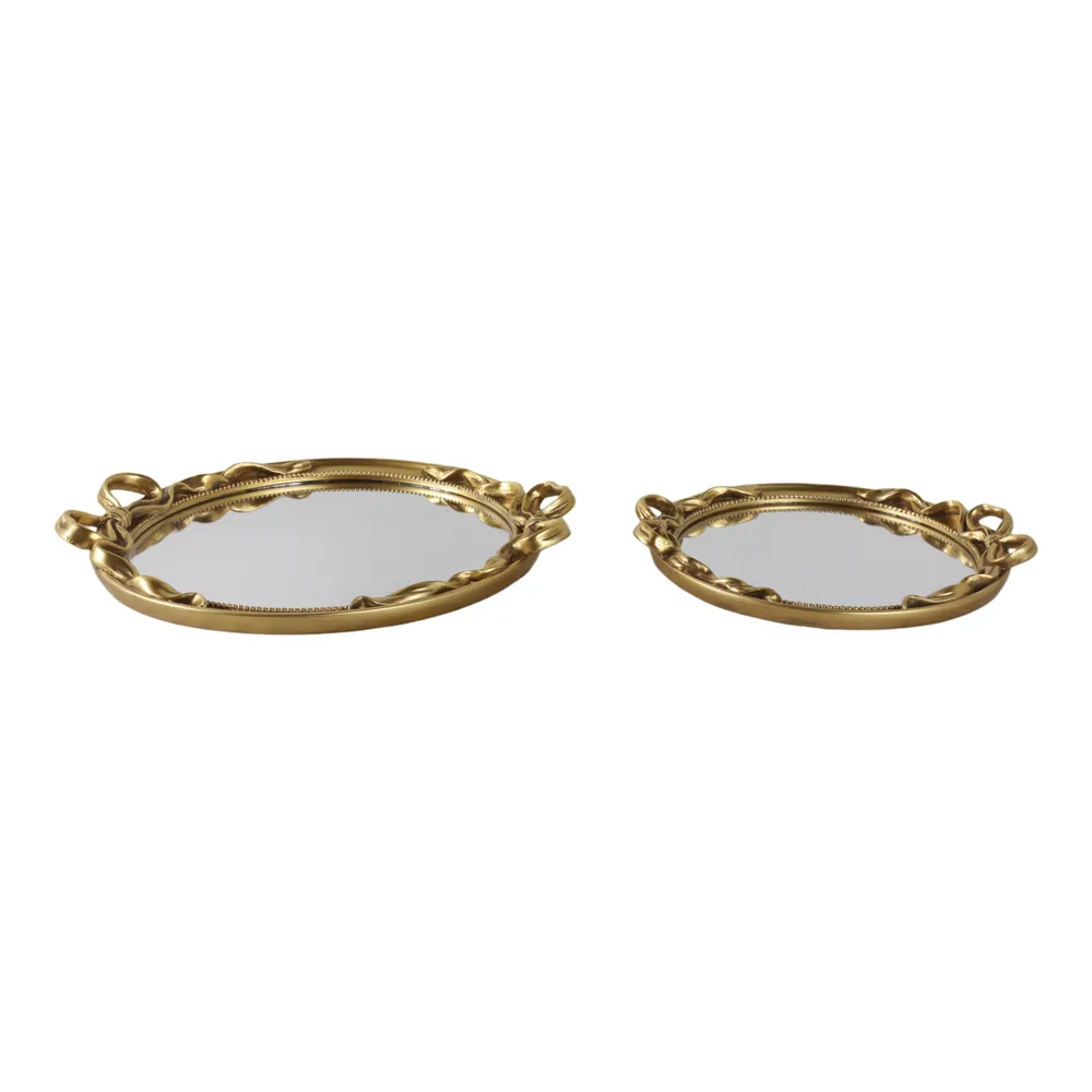 BRAMWIND SET OF 2 GOLD TRAY 2 (IN)