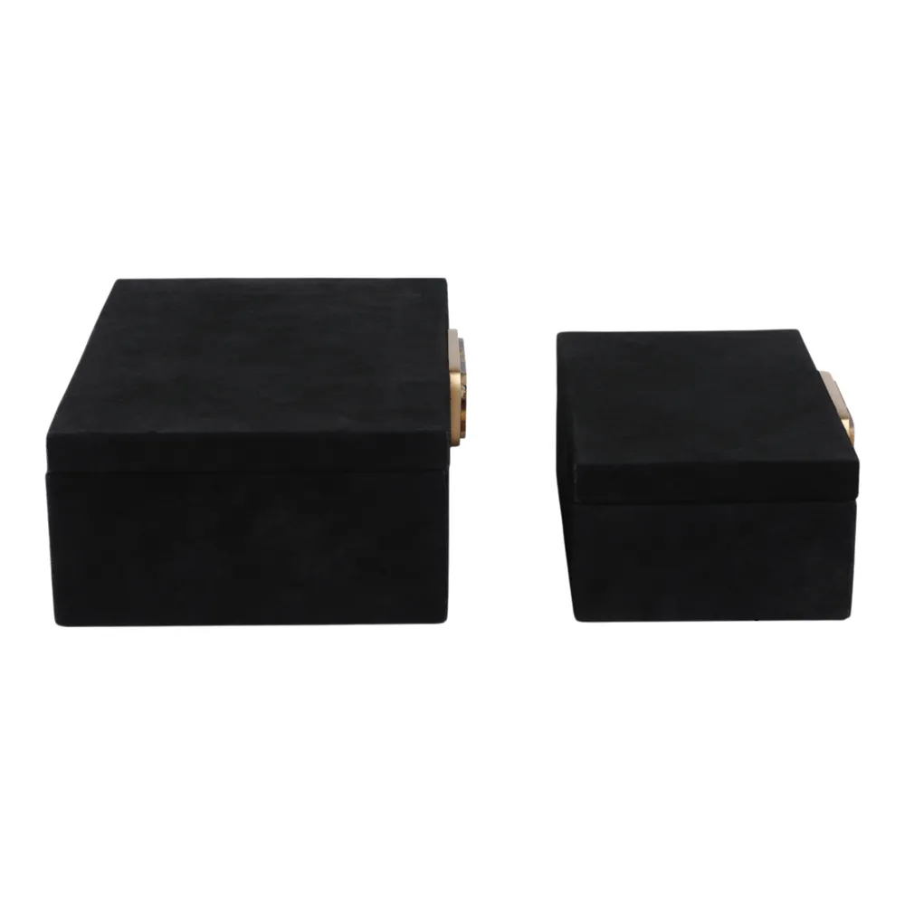 RAYMOND SET OF 2 BLACK BOXES 5 (IN)