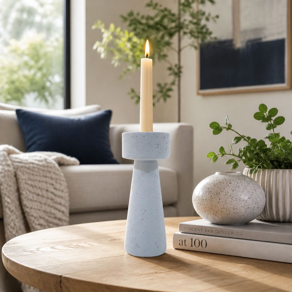 CARLIN BLUE CANDLE HOLDER 10 (IN)