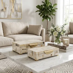 CLAXTONWORTH SET OF 2 TAN BOXES 5 (IN) 12