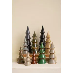 Set of 10 Ceramic Christmas Trees 2