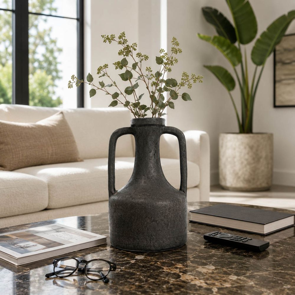 SHAYWICK BLACK VASE 16 (IN)