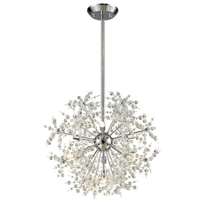 Snowburst 20″ Wide 7-Light Chandelier - Polished Chrome