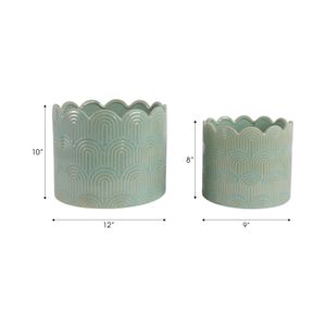 MORGANWIND SET OF 2 GREEN PLANTER 10 (IN) 8