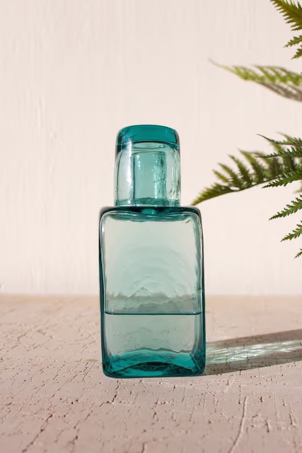 Bedside Water Carafe and Drinking Glass