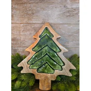 Enamel Carved Tree Tray 14.2x11.8in 1