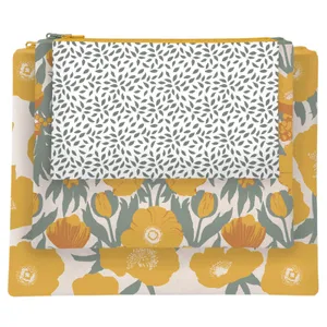 Icelandic Poppies Gold Zip Pouch Trio (set 3) 2