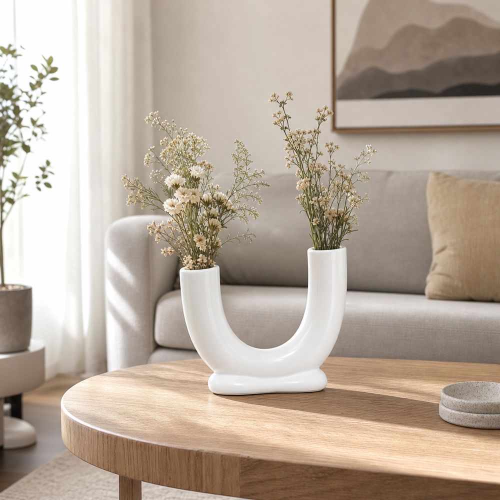 LENNONHAM WHITE VASE 8 (IN)
