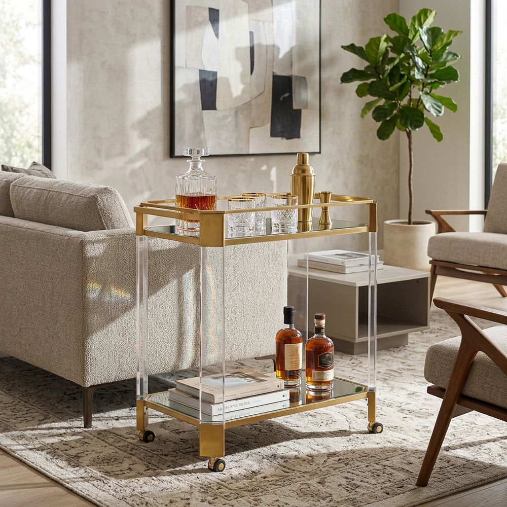 JUNEMORE CLEAR BAR CART 32 (IN)