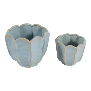 ASHTON SET OF 2 BLUE PLANTER 7 (IN) 6