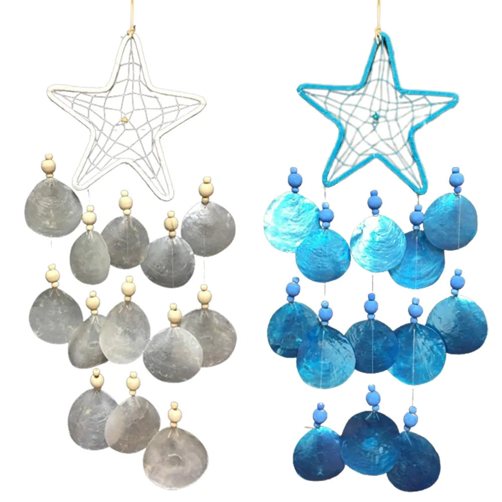 WOVEN STAR WITH CAPIZ 2-ASST