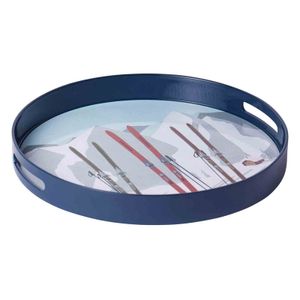 Nordic Ski Round Lacquer Serving Tray 5