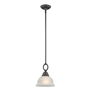 Hamilton 9'' Wide 1-Light Mini Pendant - Oil Rubbed Bronze with White Glass Shade 1