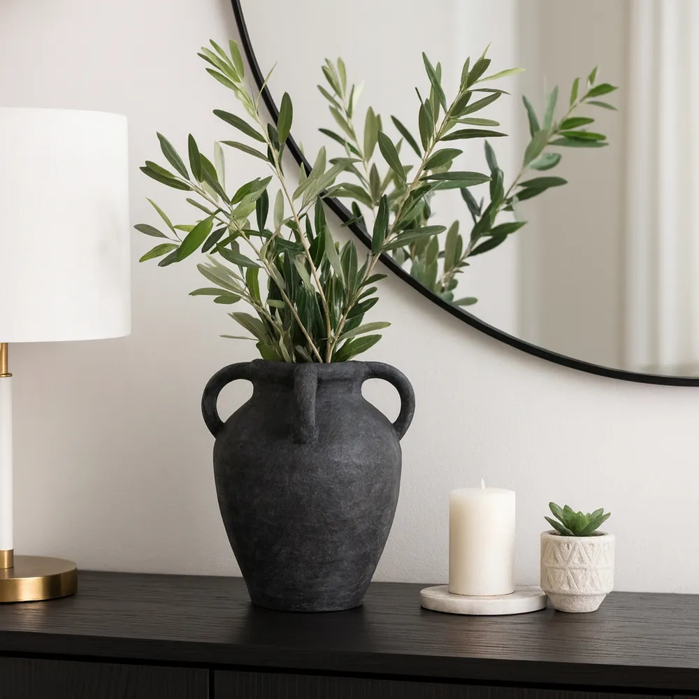 SKYELAKE BLACK VASE 12 (IN)