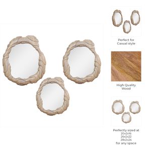 ELLERYRIDGE SET OF 3 BROWN MIRRORS 24 (IN) 9