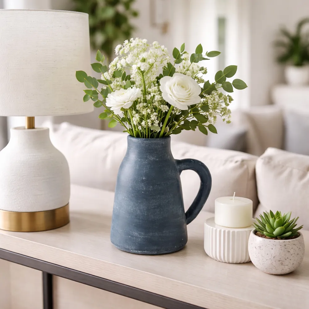 SHERMANCLIFF BLUE VASE 9 (IN)