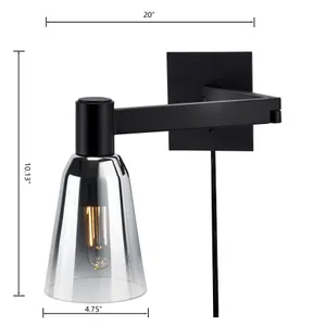 Audrey 10'' High 1-Light Swingarm Sconce - Matte Black 2