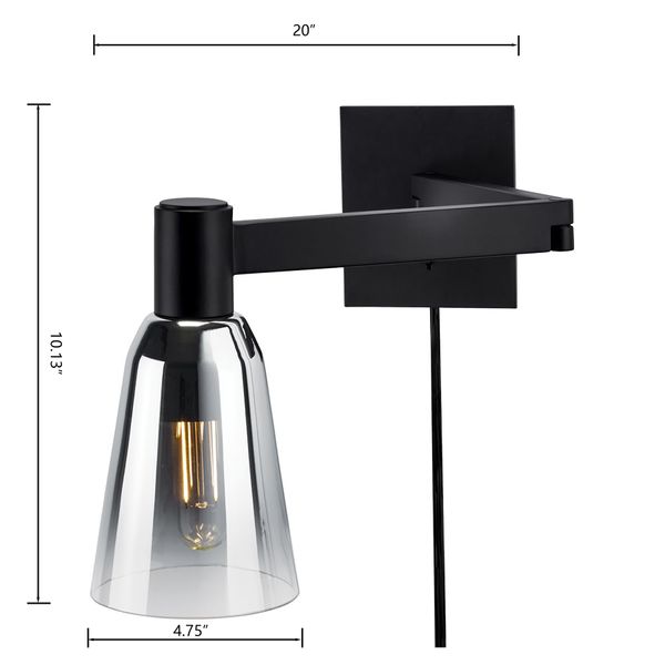 Audrey 10'' High 1-Light Swingarm Sconce - Matte Black