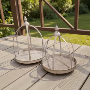 Harbor Hill Bird Cage Lanterns Set of 2 15.5in and 12.5inH 2